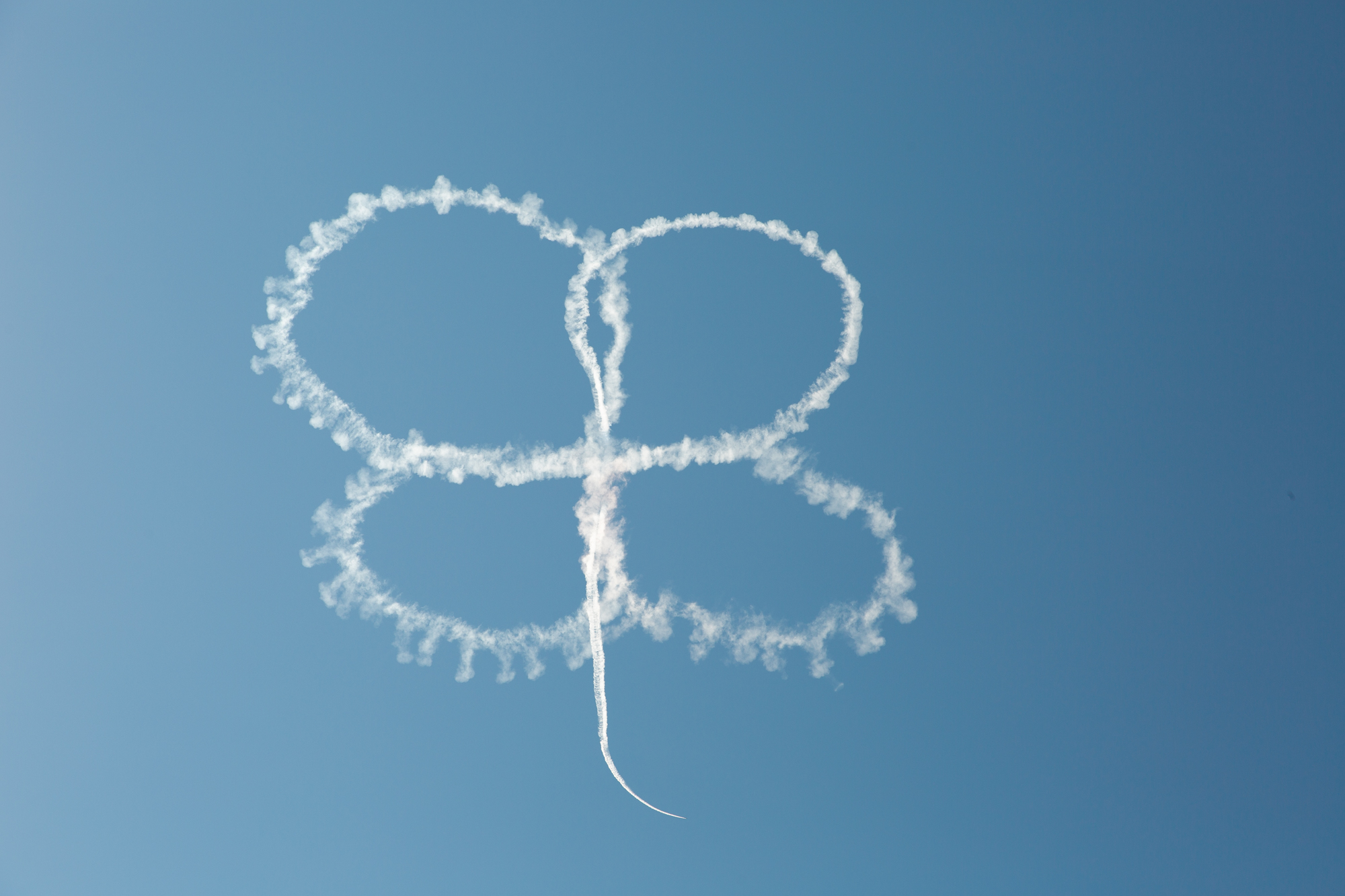 Clover drawn in sky